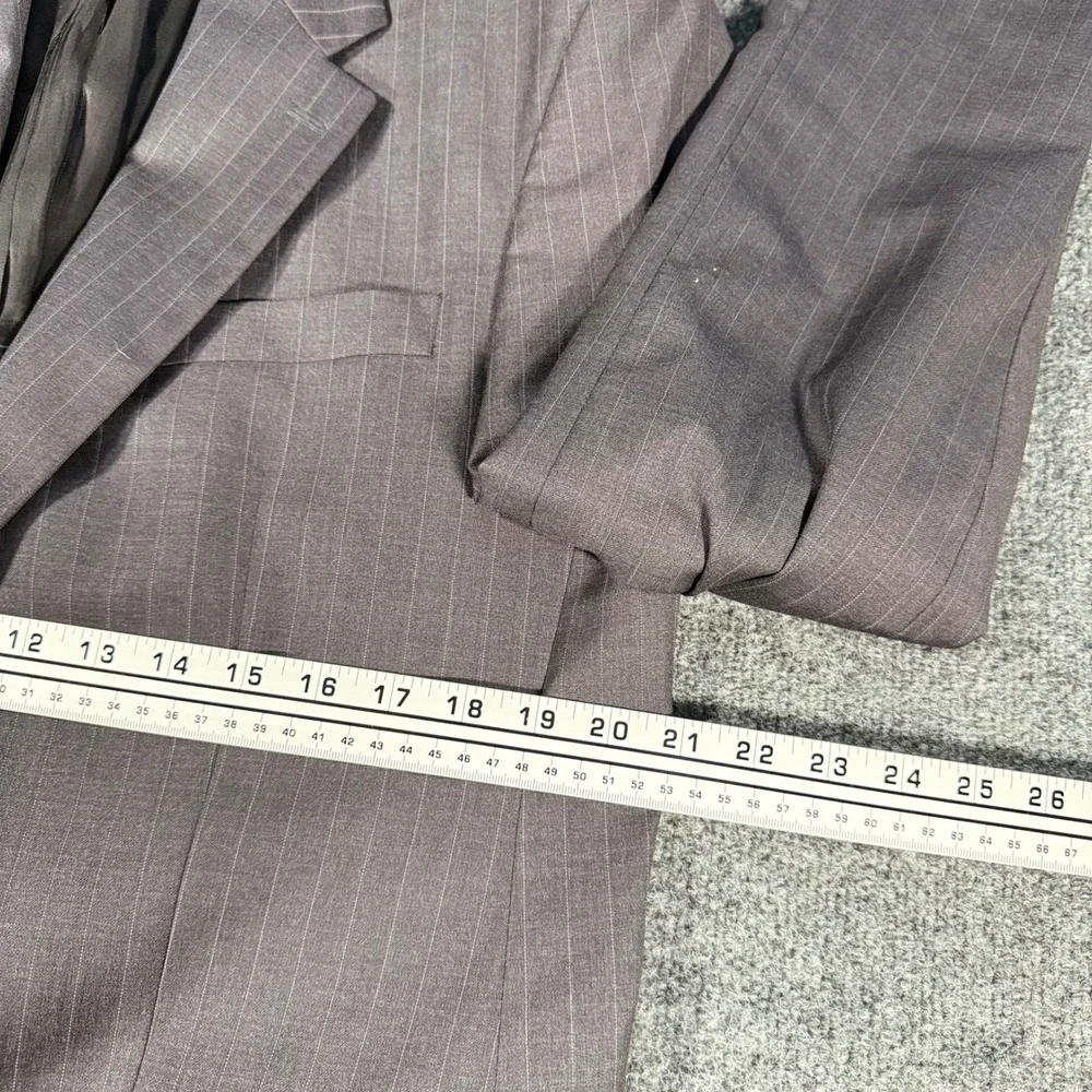 Lauren Ralph Lauren Suit Jacket Blazer Pinstripe Wool 40R Grey Mens Canada